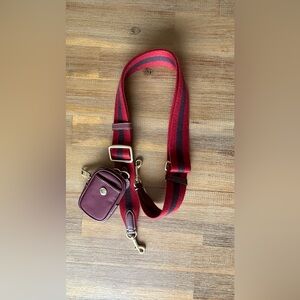 Coach Ellis Striped Strap with Burgundy Pouch New Without tags